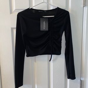 Black cropped long sleeve